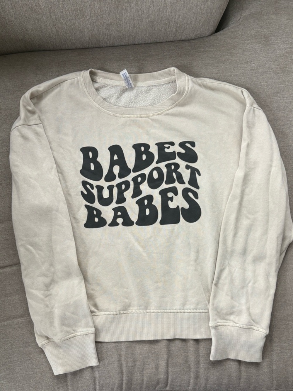 Cream 'Babes Support Babes' Crewneck Sweatshirt
